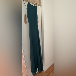 Emerald green halter top maxi dress